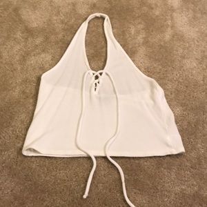 White Kendall & Kylie Halter Tank